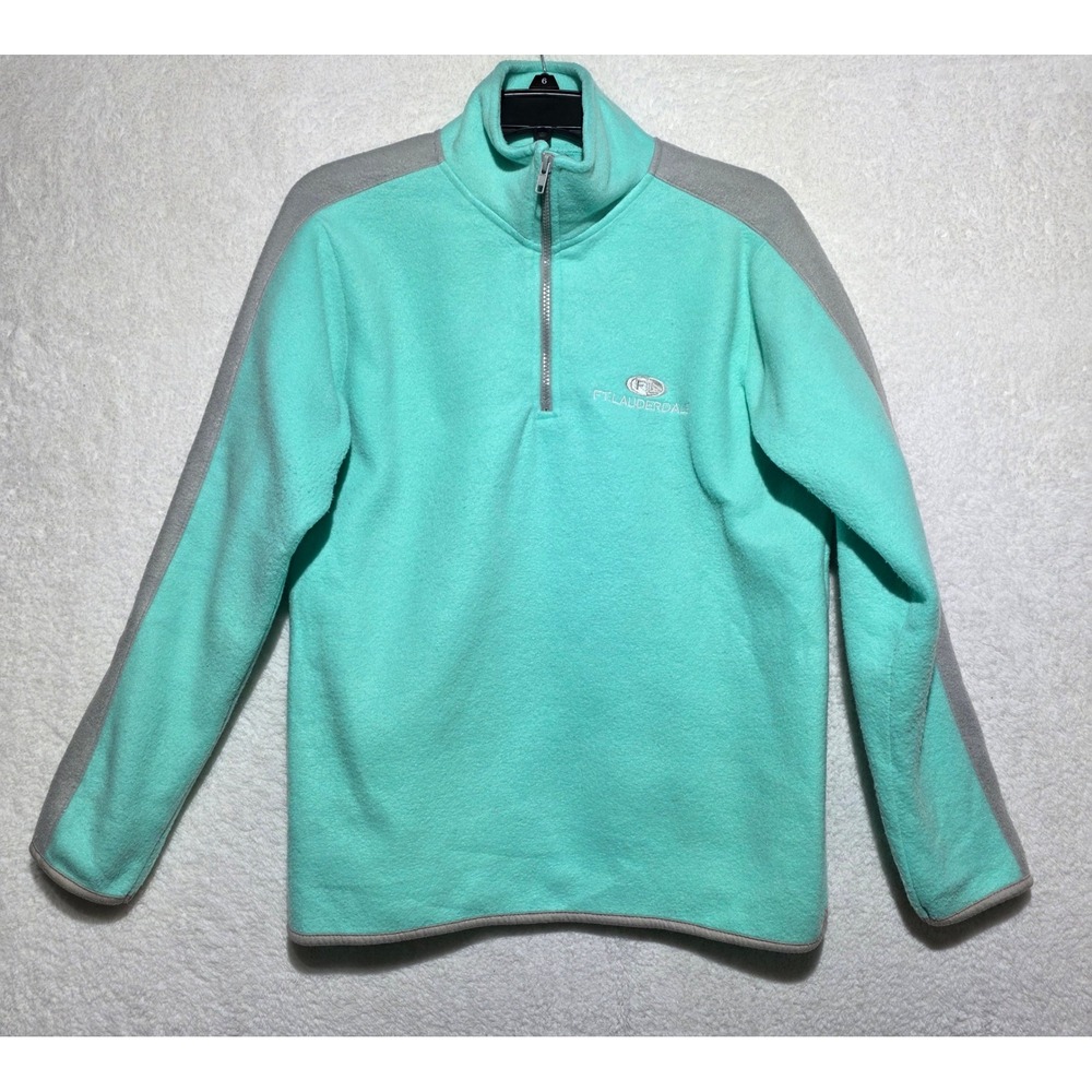 Salt Creek Apparel Ft Lauderdale Quarter Zip Fleece Pullover Mint Green Womens L